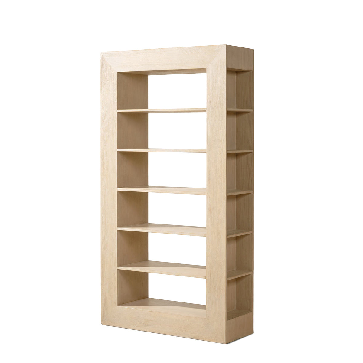 82-Inch Open Back Wood Display Shelf with Brushed Finish, photo 2 of 5