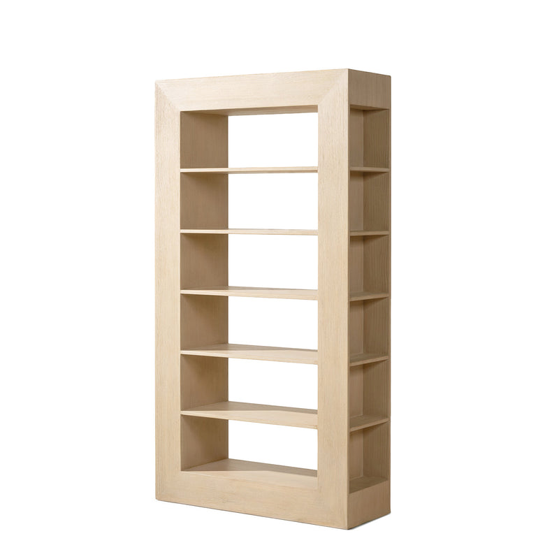 82-Inch Open Back Wood Display Shelf with Brushed Finish, photo 2 of 5
