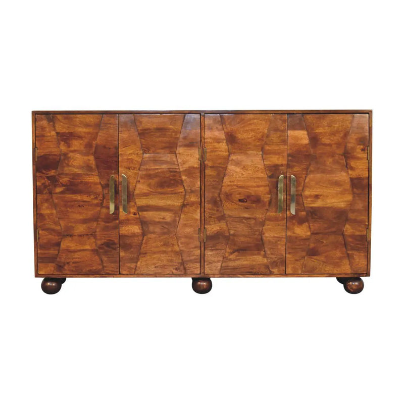 Wavecrest Cabinet, 4 Shelves - Chestnut by HouseOfZazla