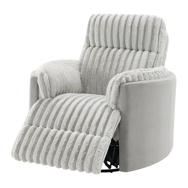Emee - Glider Recliner With Swivel - Gray Corduroy by Unique Piece Furniture