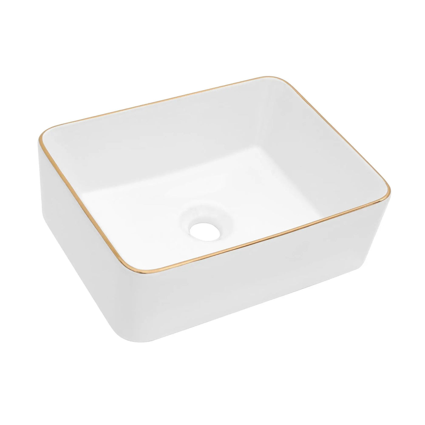 Modern European Style Ceramic Rectangular Vessel Bathroom Sink by HouseOfZazla