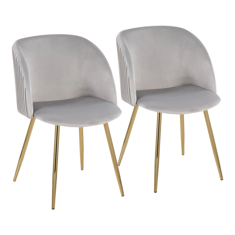 Fran - Pleated Waves Contemporary Chair (Set of 2) by Unique Piece Furniture