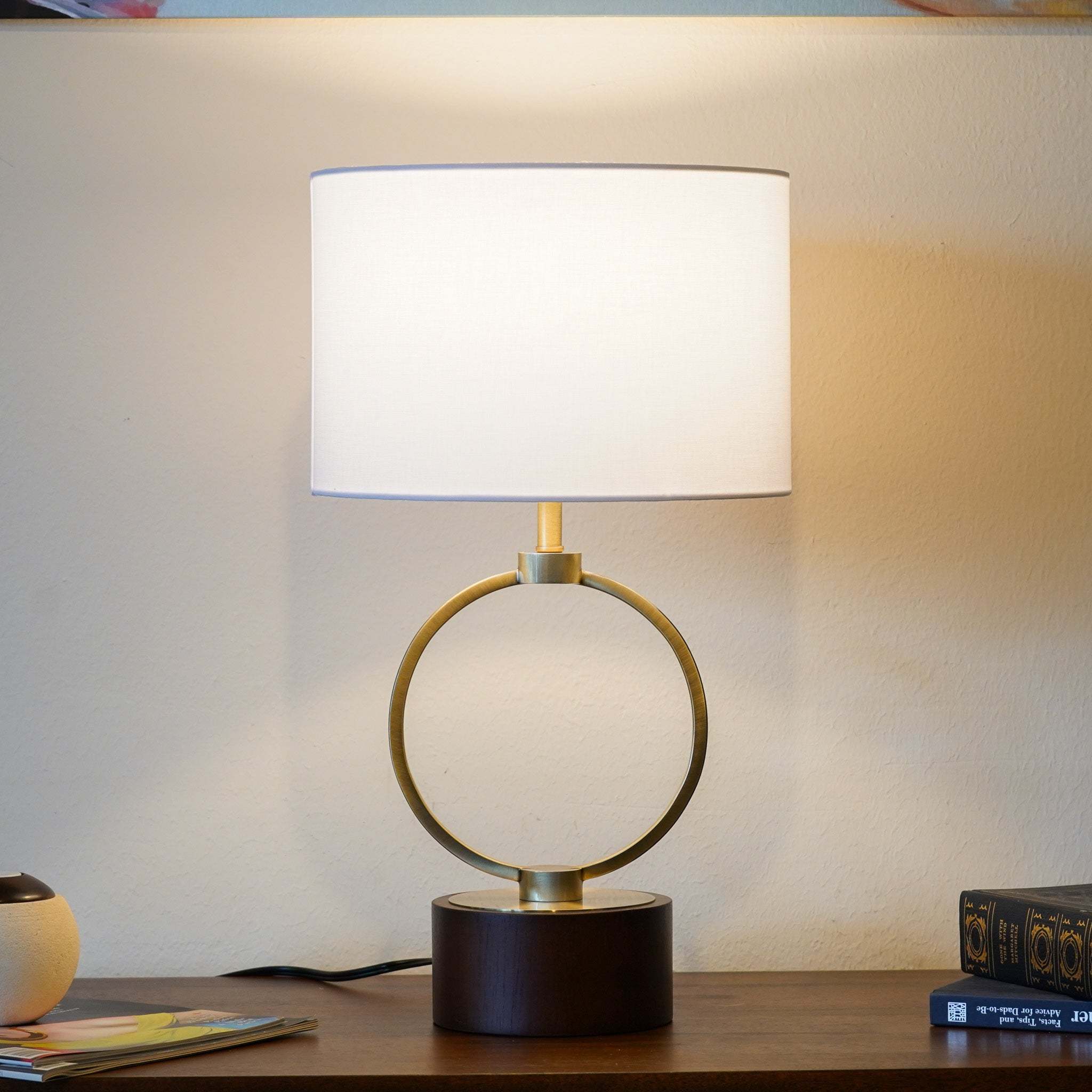 Nordic Home Creative Bedroom Table Lamp with Grid Metal Circular Design by HouseOfZazla