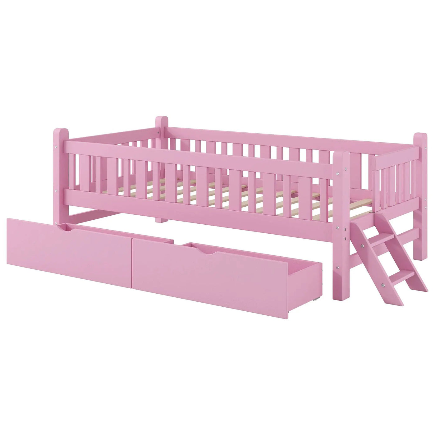 Platform Bed With Guardrail And 2 Drawers by HouseOfZazla
