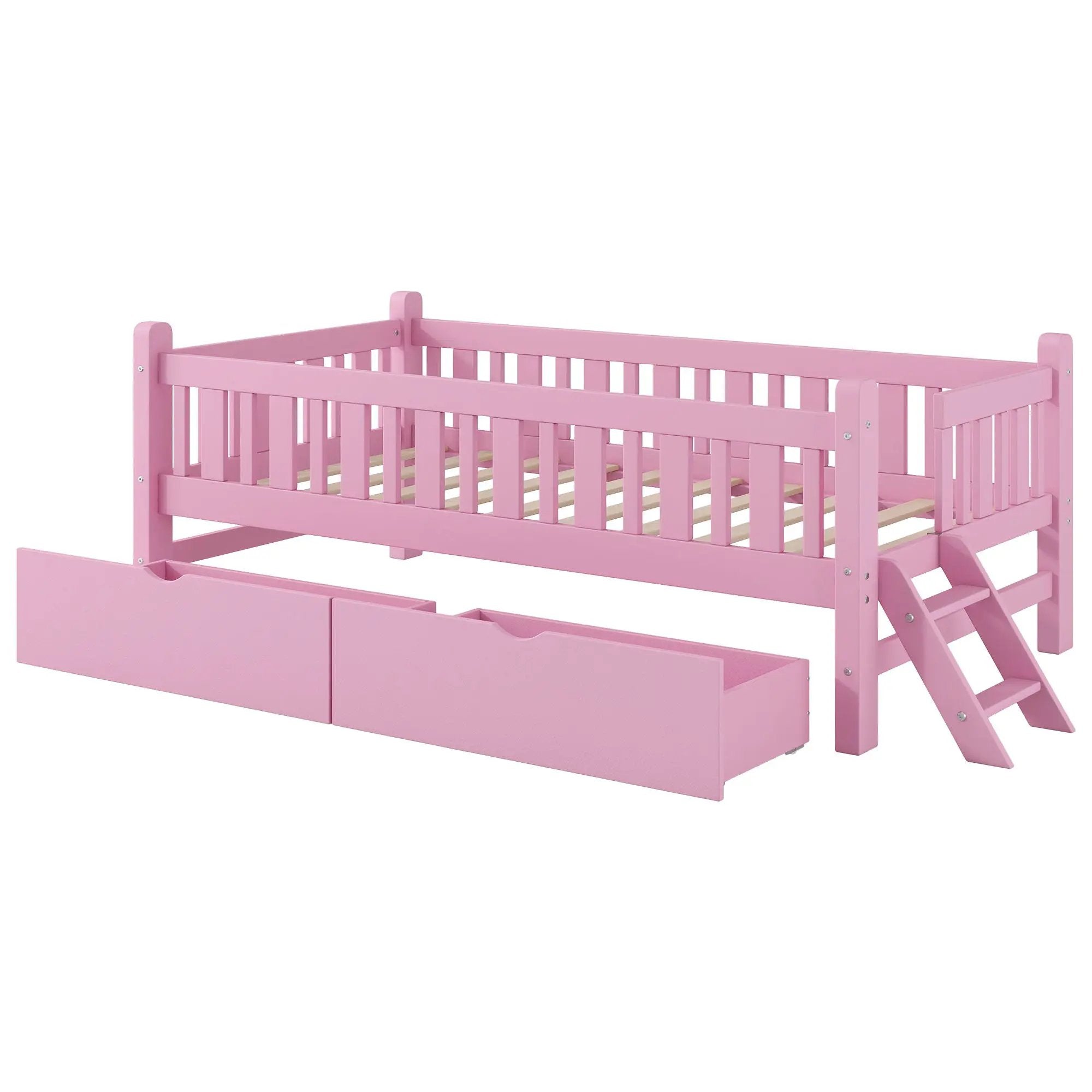 Platform Bed With Guardrail And 2 Drawers by Unique Piece Furniture