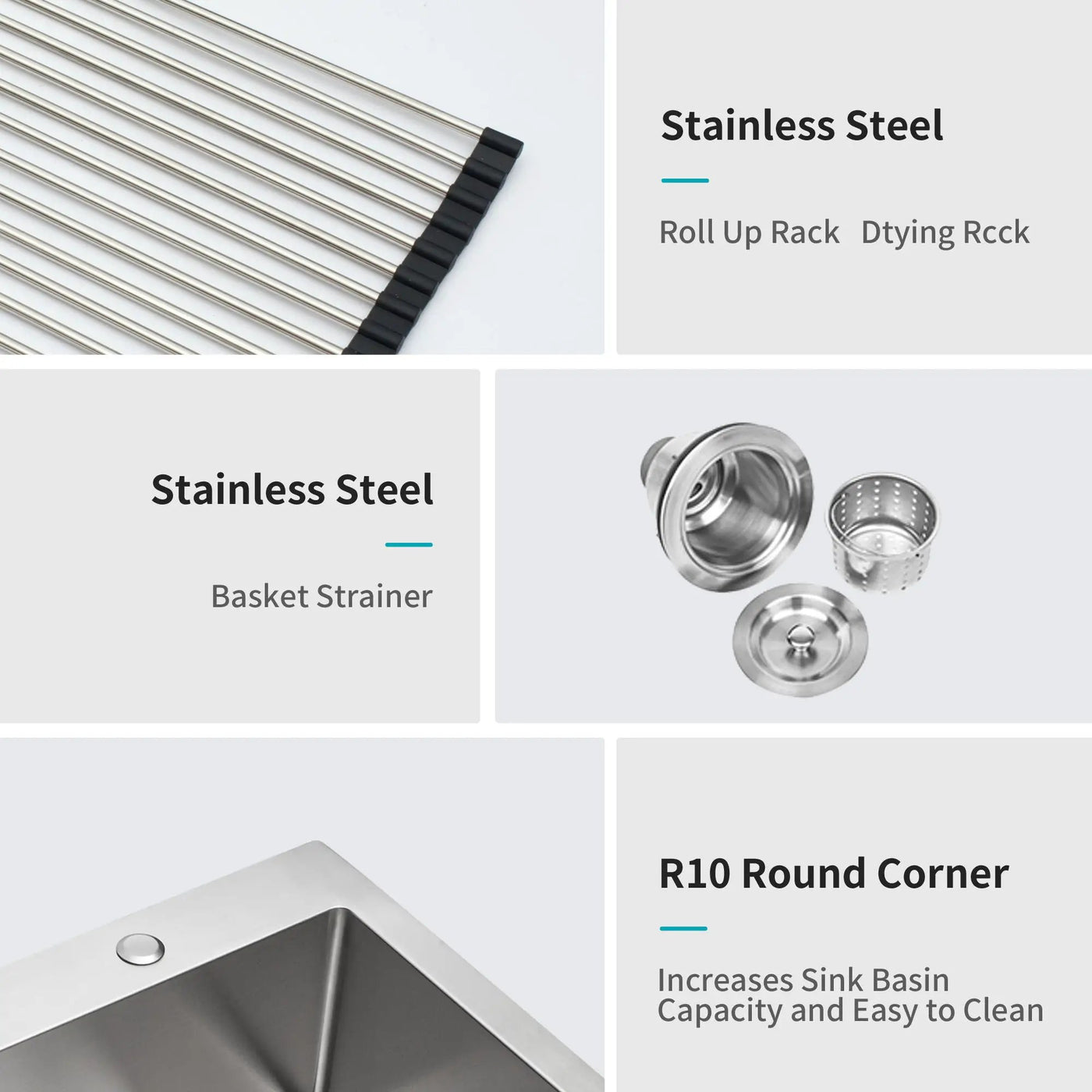 Kitchen Sink Drop In, Stainless Steel Single Bowl, Topmount by HouseOfZazla