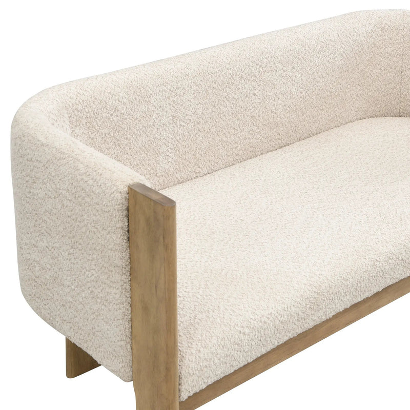 48.5" Upholstered Solid Loveseat (Natural Ash+Almond) by HouseOfZazla
