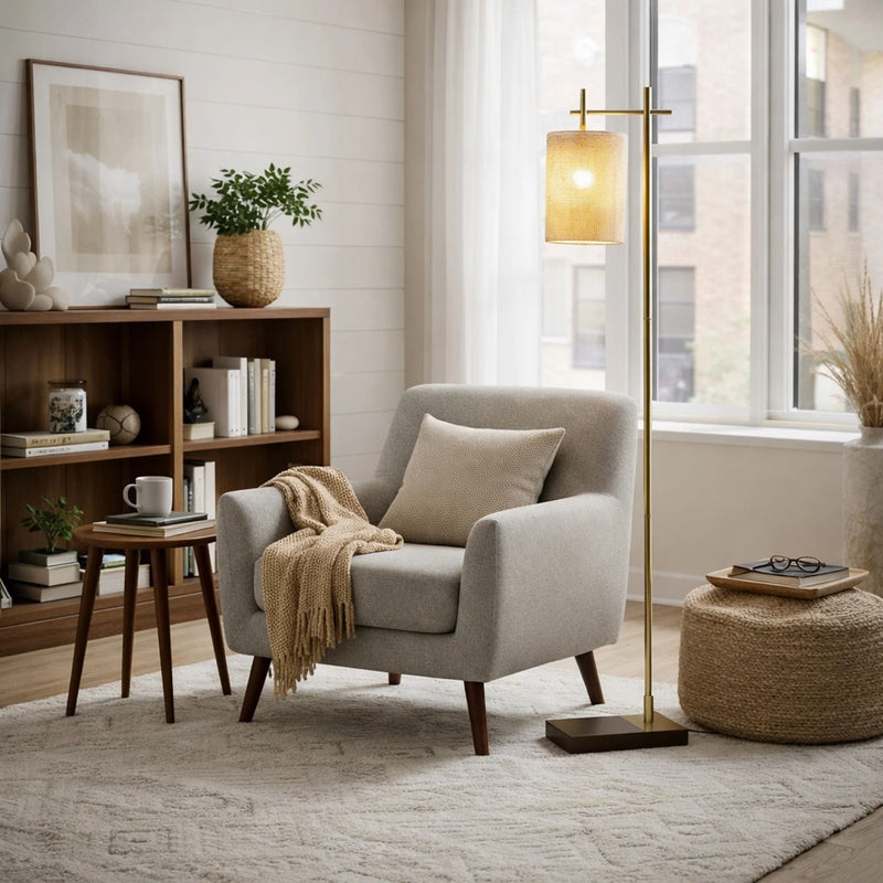 Brizo - Tall Corner Floor Lamp - Gold by HouseOfZazla
