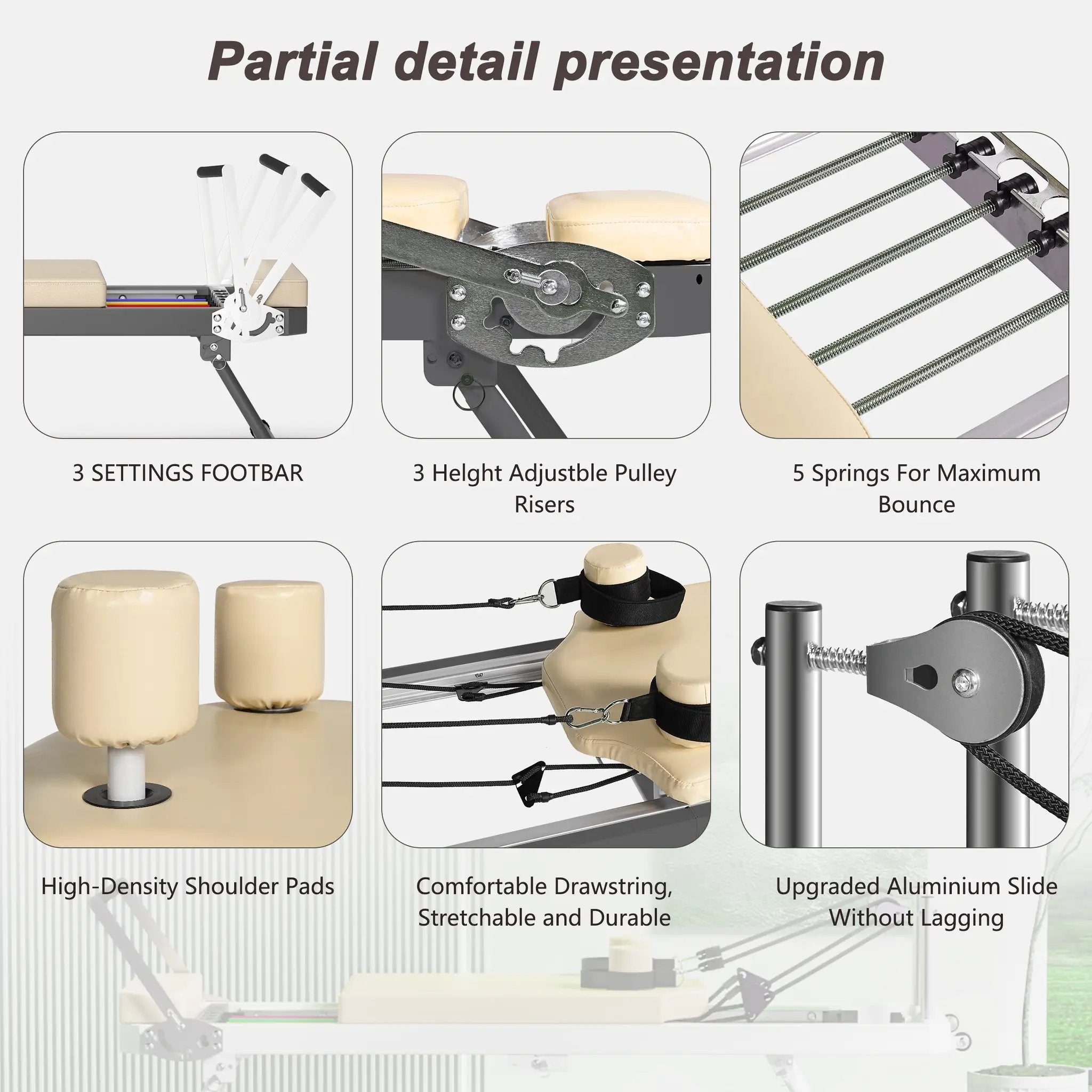Foldable Pilates Reformer Machine for Home Gym by HouseOfZazla