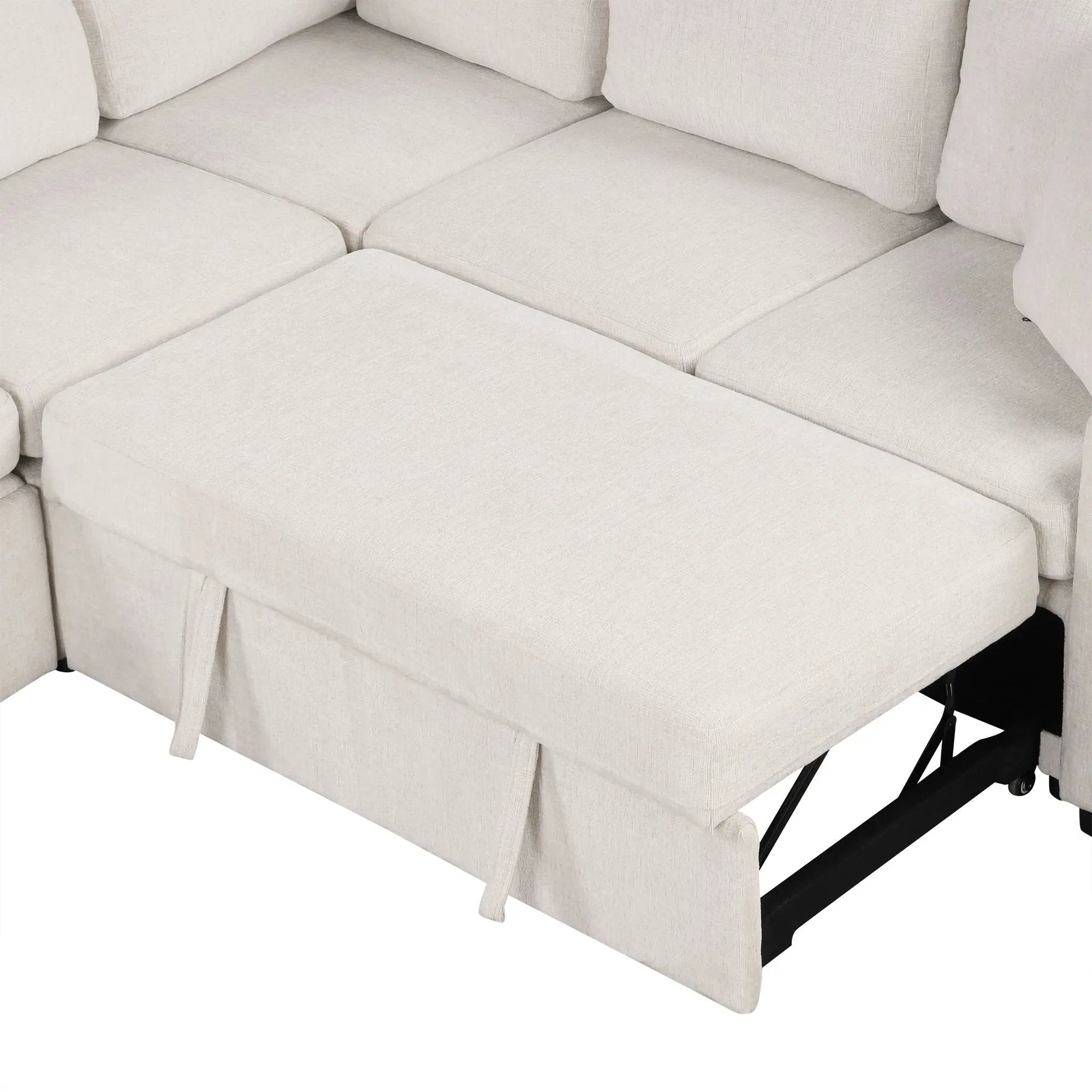 Convertible U-Shaped Sectional Sofa With Pull-Out Bed by Unique Piece Furniture