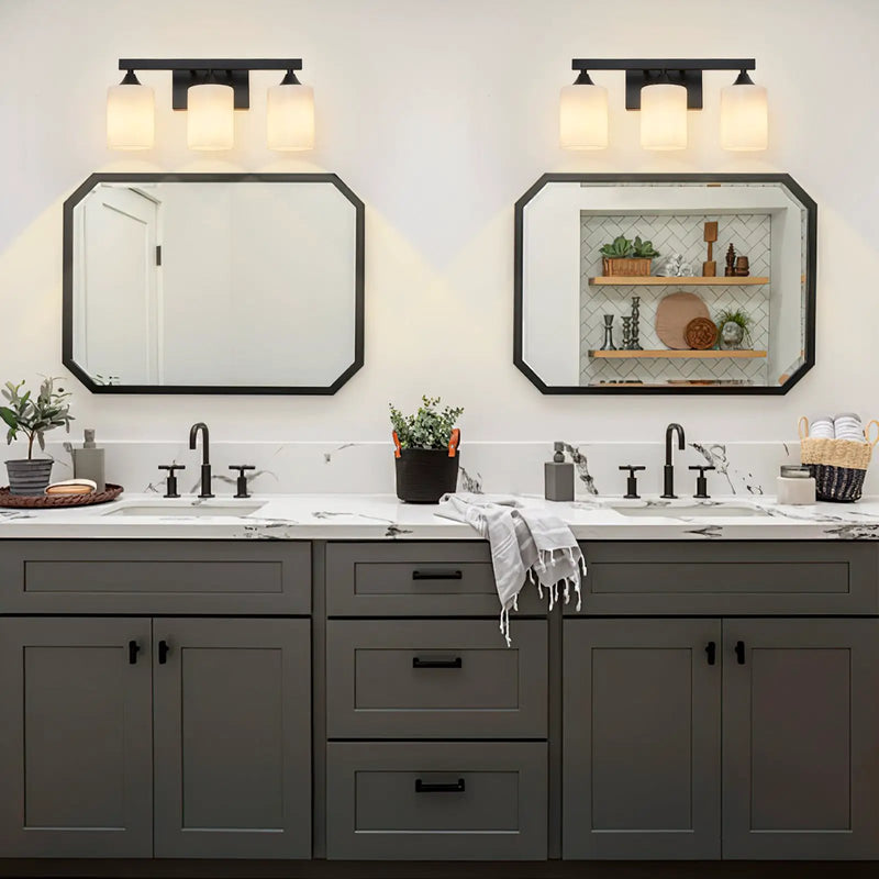 3-Light Matte Black Bathroom Vanity Light by HouseOfZazla