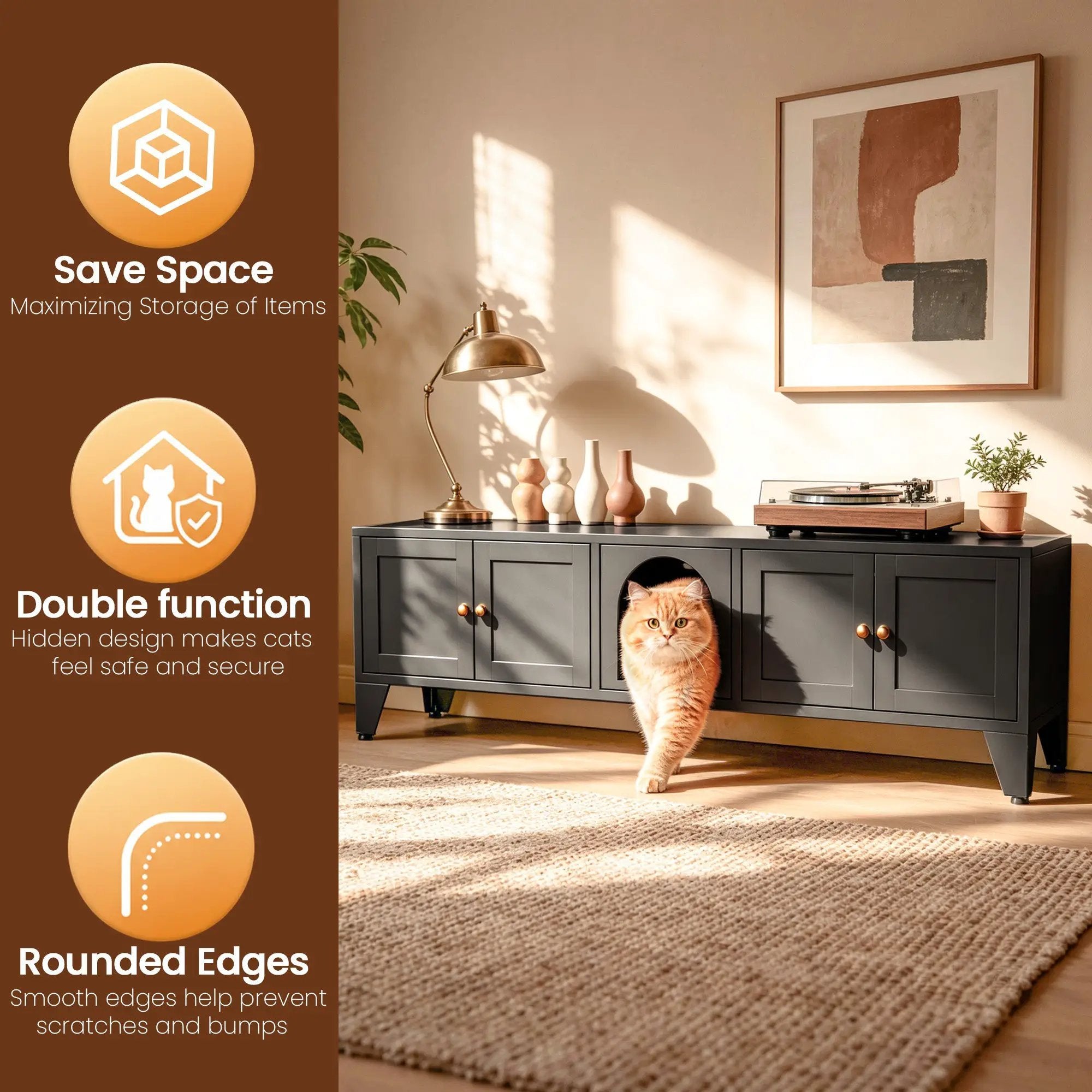 58" Metal Cat Litter Box Enclosure by HouseOfZazla