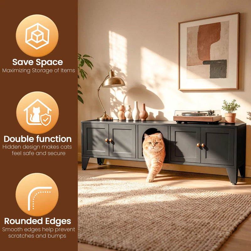 58" Metal Cat Litter Box Enclosure by HouseOfZazla