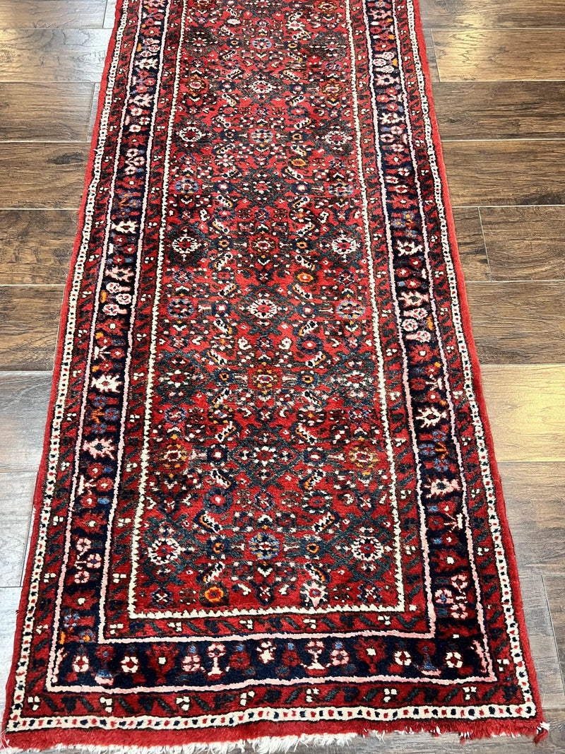 Long Persian Runner Rug 2.9 x 17, Red Handmade Wool Rug for Hallway, Antique Persian Carpet, 17ft Runner, Persian Hamadan Dargazine Rug by Jewel Rugs