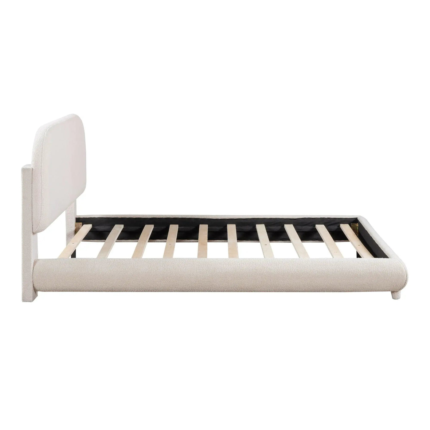 Upholstered Platform Bed With Thick Solid Frame And Stylish Curve-Shaped Design by HouseOfZazla