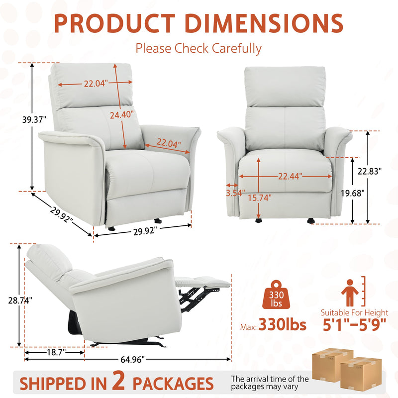 Manual Rocker Recliner Chair for Adults by HouseOfZazla