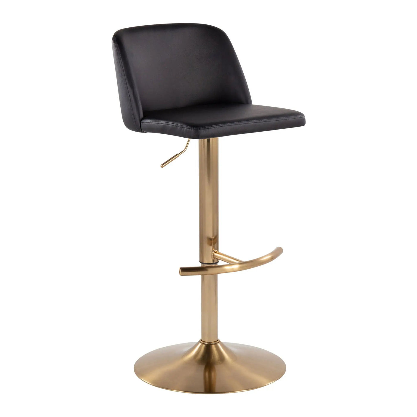 Toriano - Contemporary Adjustable Barstool With Swivel With Rounded T Footrest (Set of 2) by HouseOfZazla