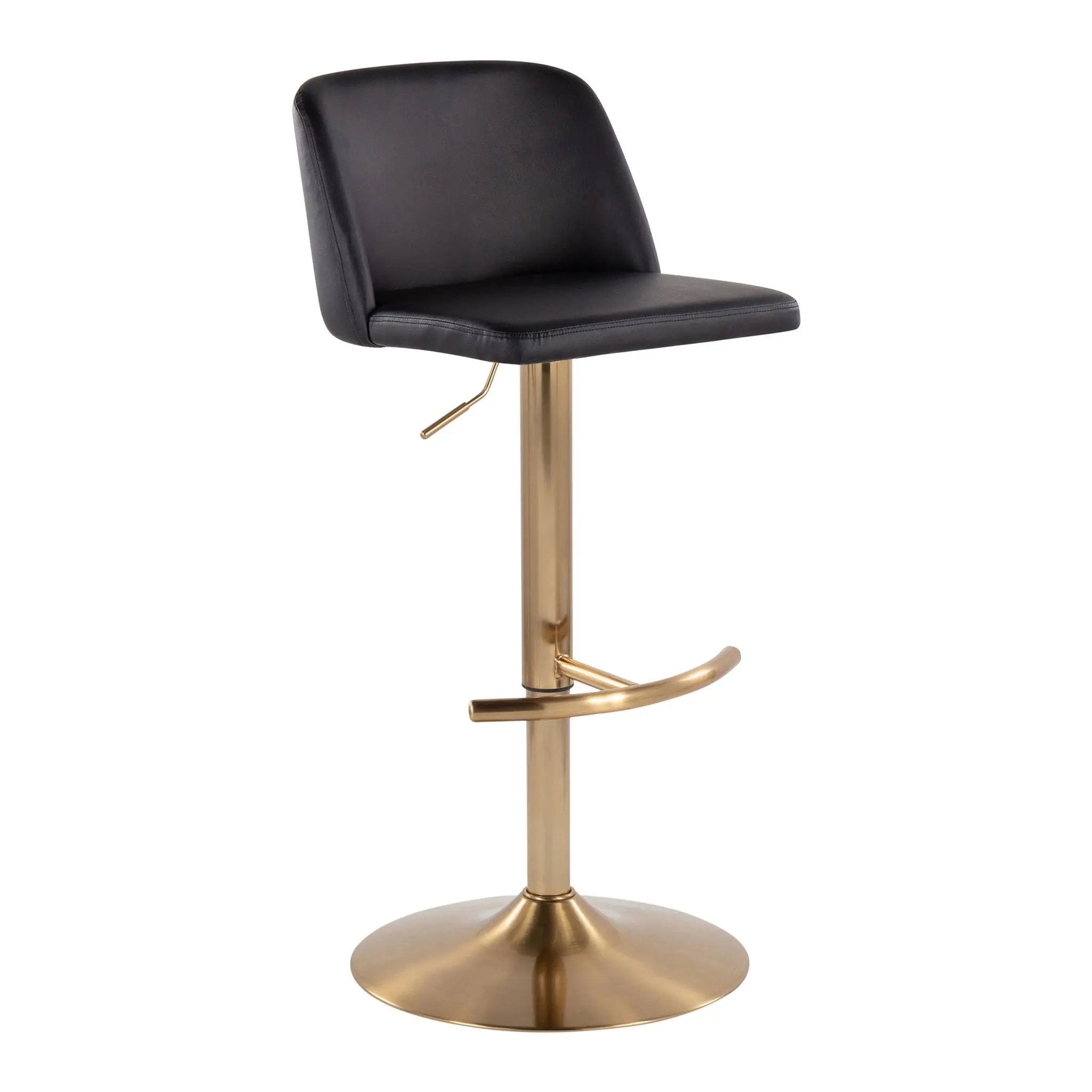 Toriano - Contemporary Adjustable Barstool With Swivel With Rounded T Footrest (Set of 2) by Unique Piece Furniture