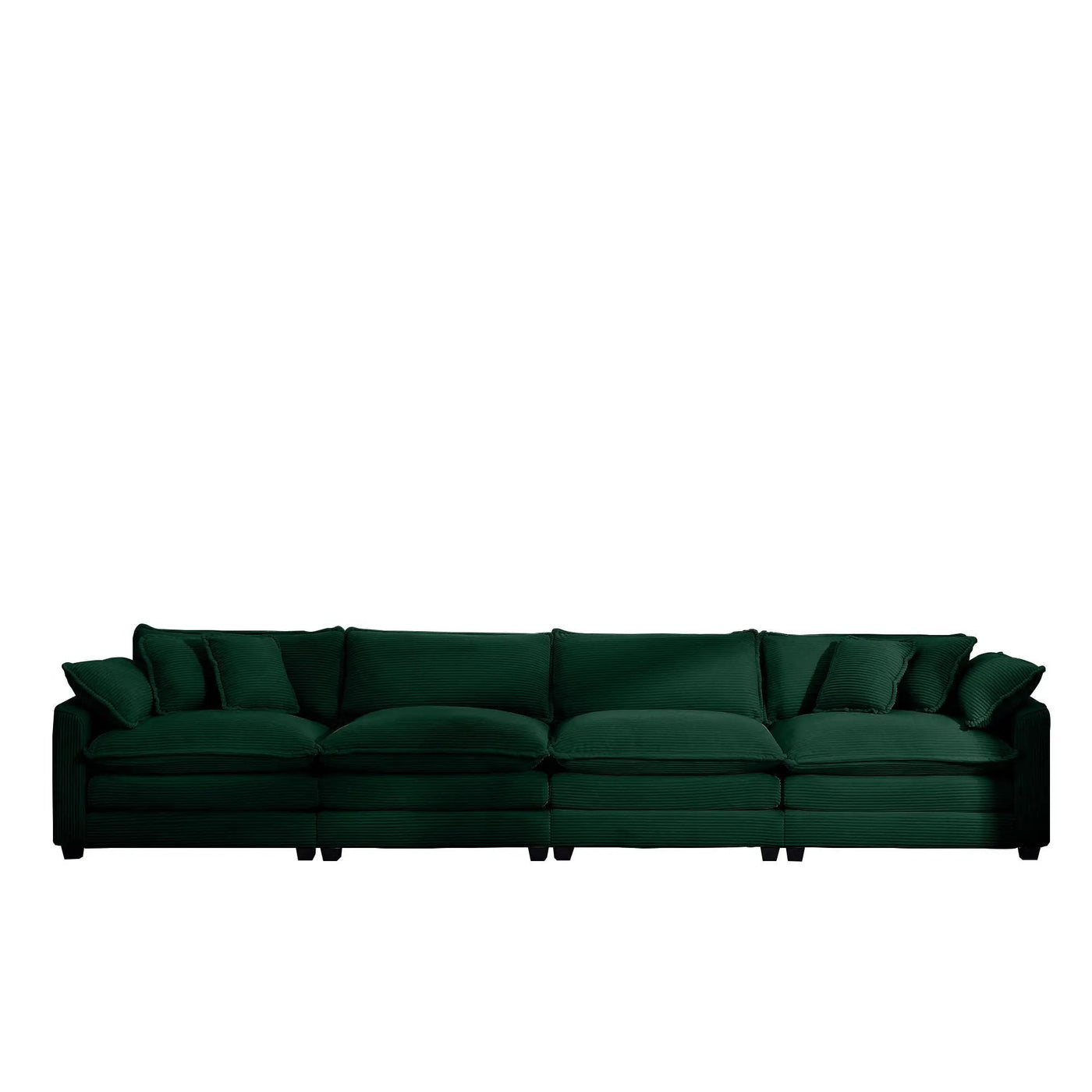 Modern Upholstered 4 Seater Fabric Sofa With Arm And Throw Pillows by Unique Piece Furniture