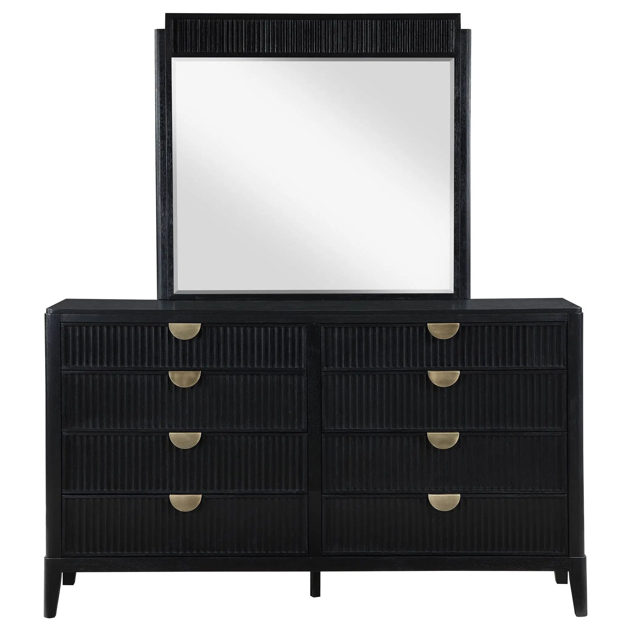 Brookmead 8-drawer Dresser with Mirror Black by Unique Piece Furniture
