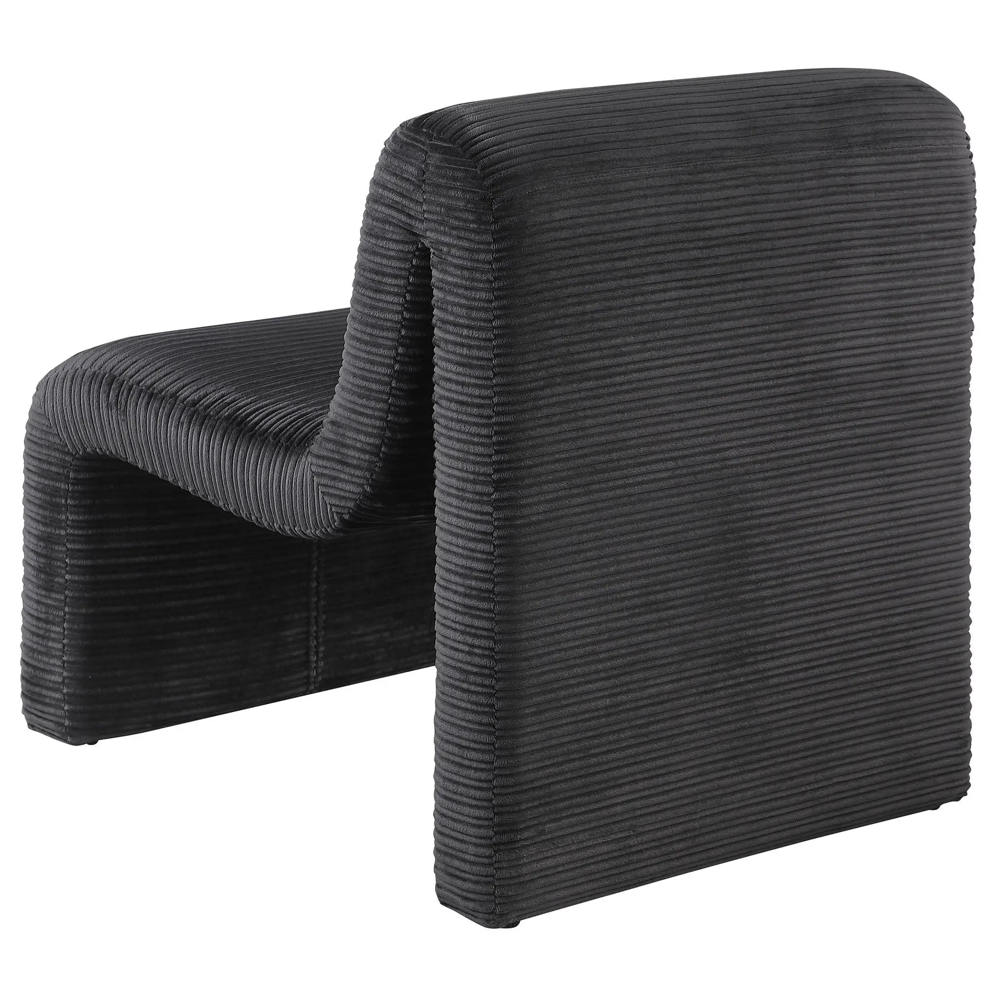 Drayton Upholstered Curved Armless Accent Chair Black by Unique Piece Furniture