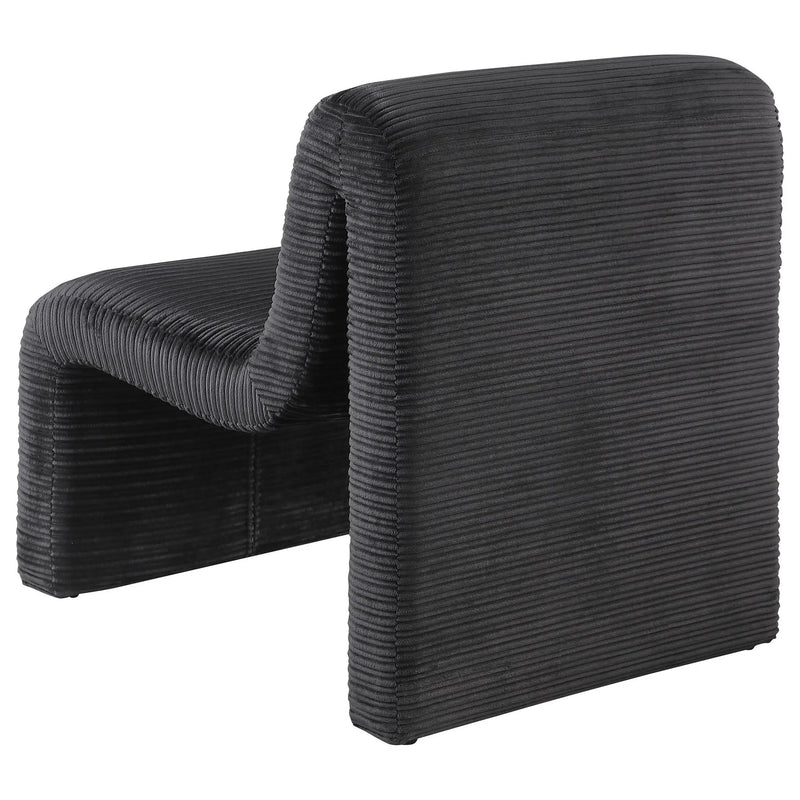Drayton Upholstered Curved Armless Accent Chair Black by Unique Piece Furniture