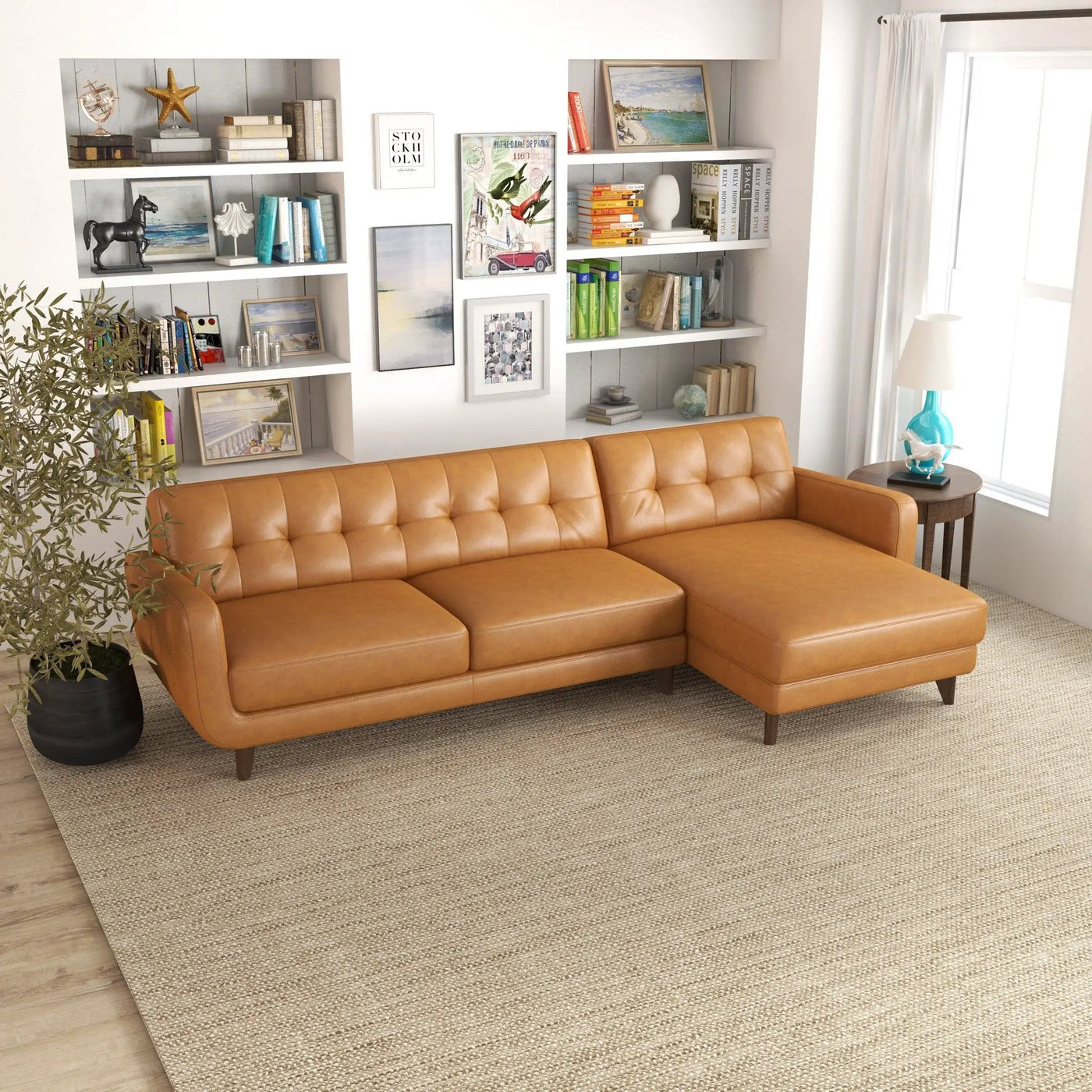 Allison - Mid-Century Modern Sectional Sofa Chaise by HouseOfZazla