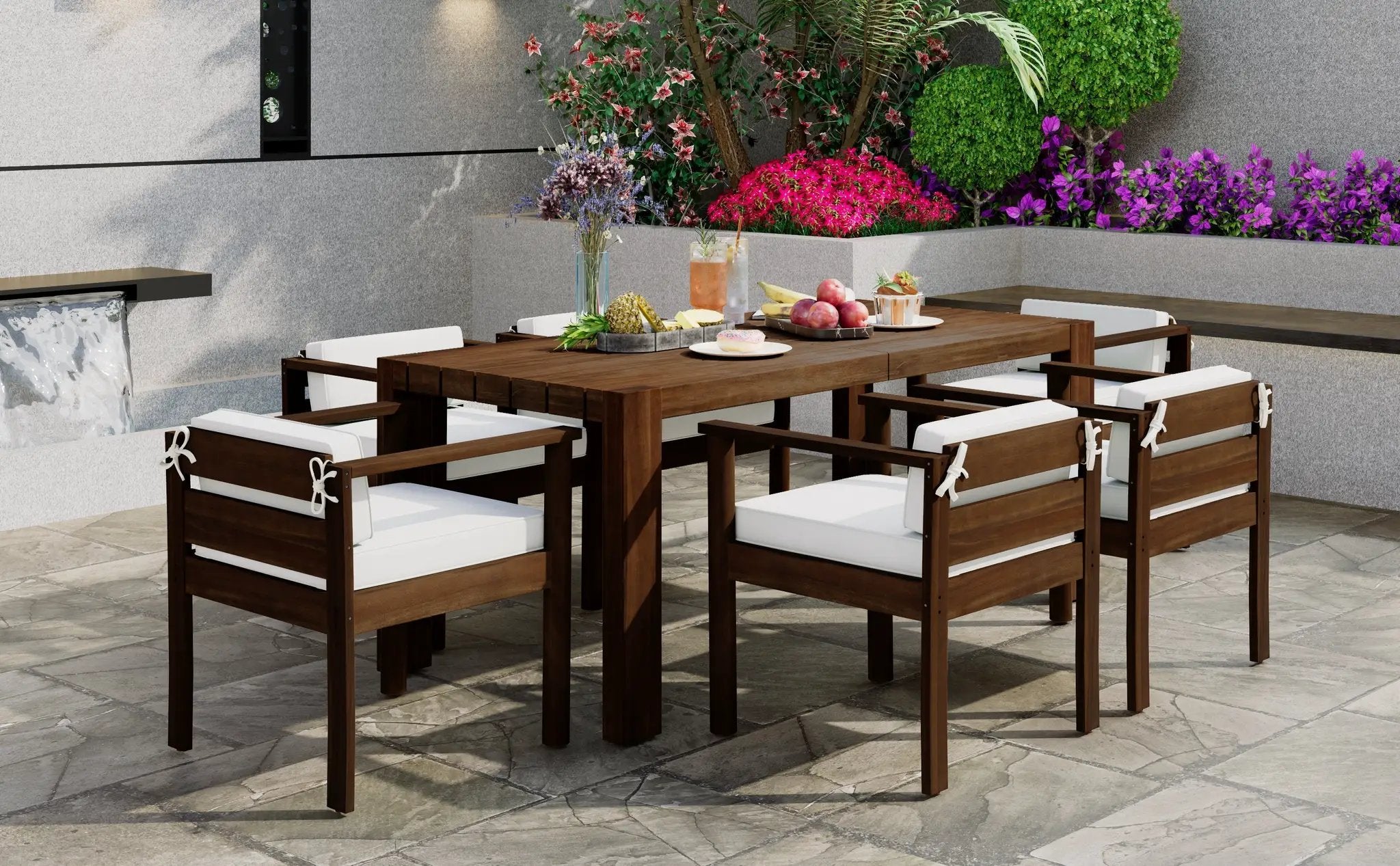 TREXM 7-Piece Patio Dining Table Set for 6 by HouseOfZazla