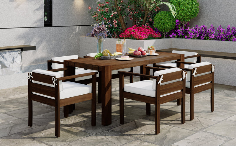 TREXM 7-Piece Patio Dining Table Set for 6 by HouseOfZazla