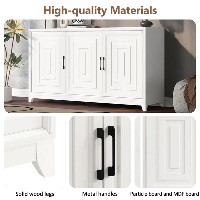 TV Stand For TVs Up To 65", Modern Entertainment Center Media Console Cabinet With 2 Spacious Storage Space, Solid Wood Legs For Living Room by HouseOfZazla