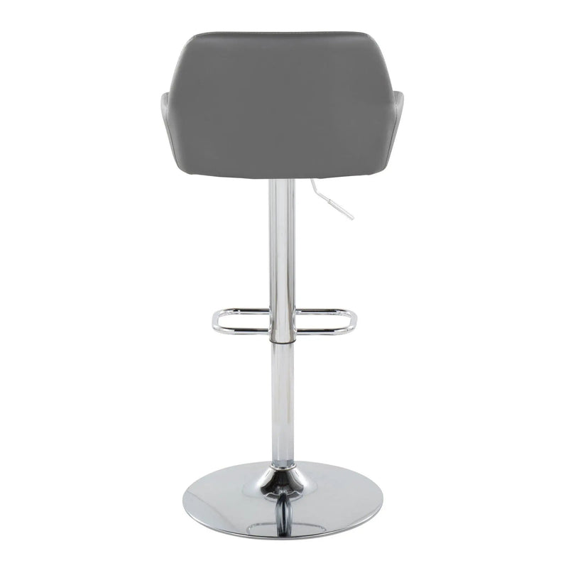 Daniella - Contemporary Adjustable Barstool With Swivel With Rounded Rectangle Footrest (Set of 2) by Unique Piece Furniture