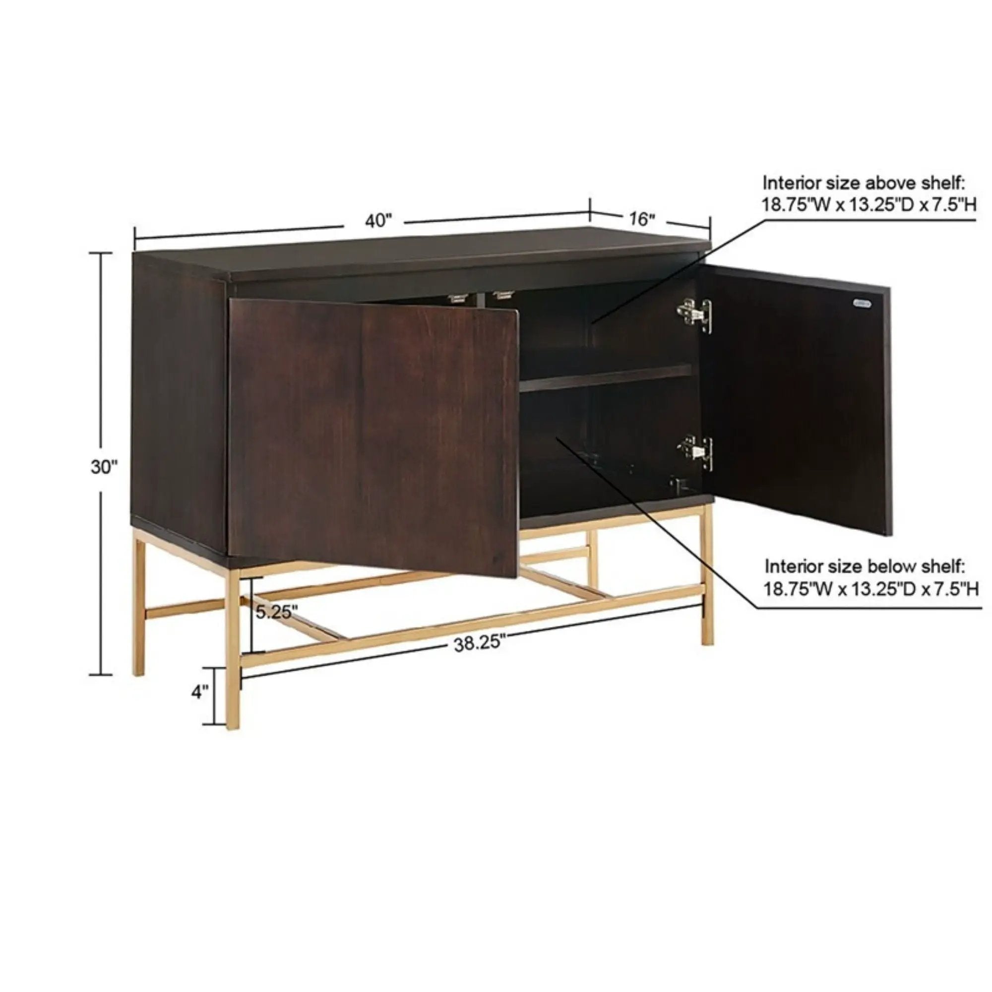 Accent Cabinet With Storage - Morocco / Gold by HouseOfZazla