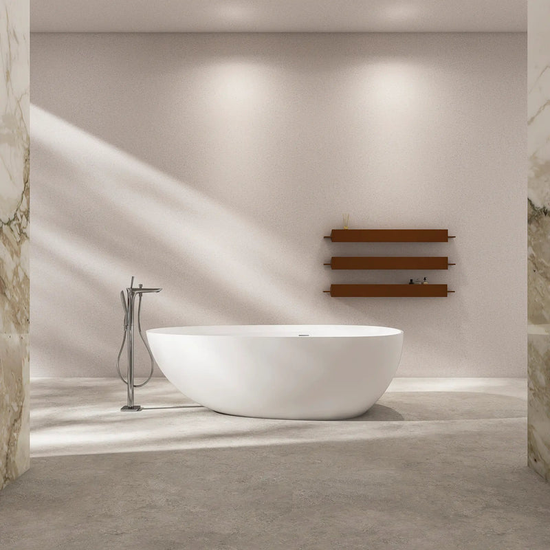71 Inch Artificial Stone Freestanding Bathroom Bathtub by HouseOfZazla