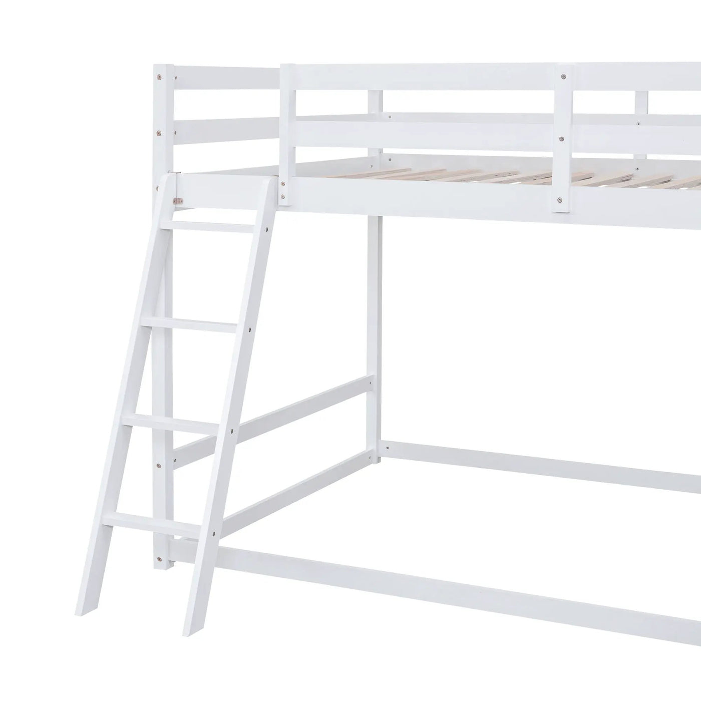 Bunk Bed With Ladder, Slide, And Shelves Pine Wood by HouseOfZazla