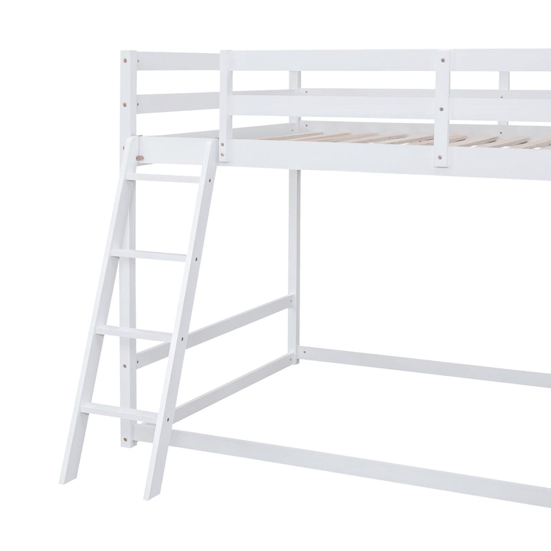 Bunk Bed With Ladder, Slide, And Shelves Pine Wood by HouseOfZazla