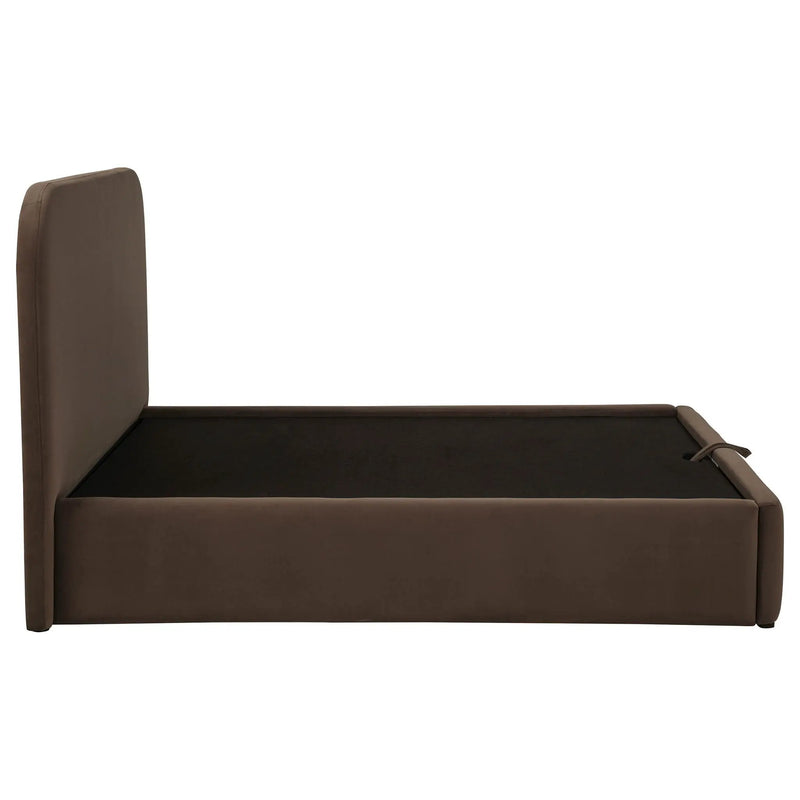Anders Upholstered Full Storage Lift Platform Bed Chocolate by Unique Piece Furniture
