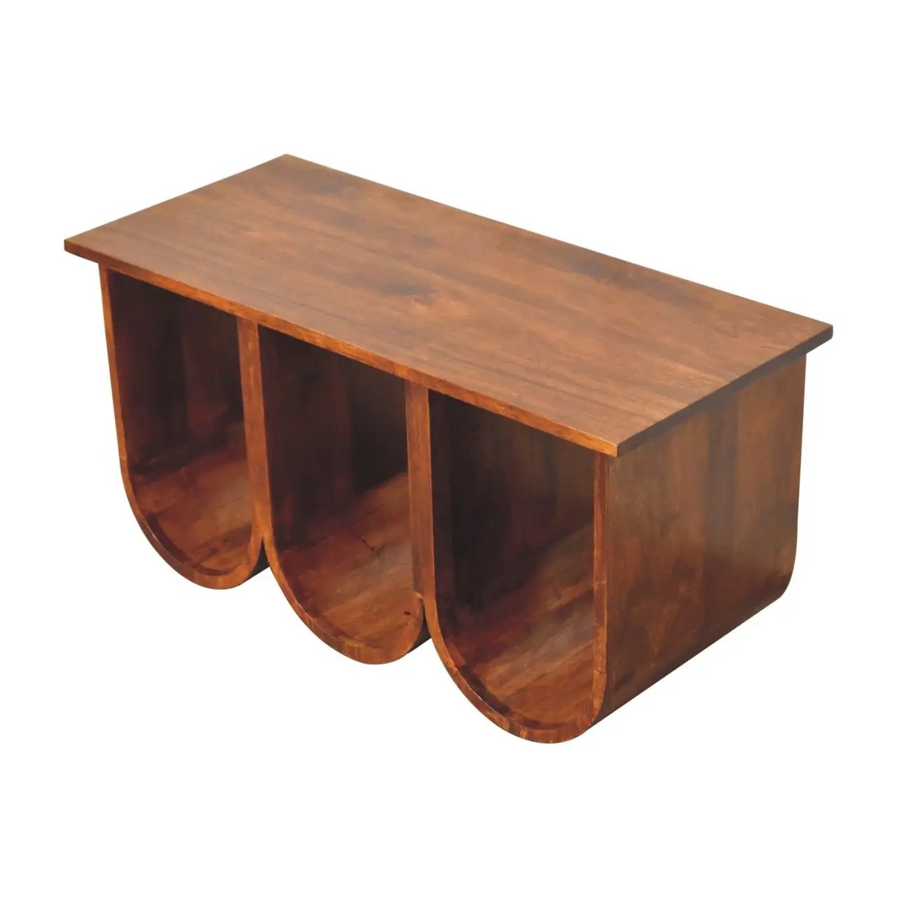 Triple Open Style Coffee Table - Beige / Brown by HouseOfZazla