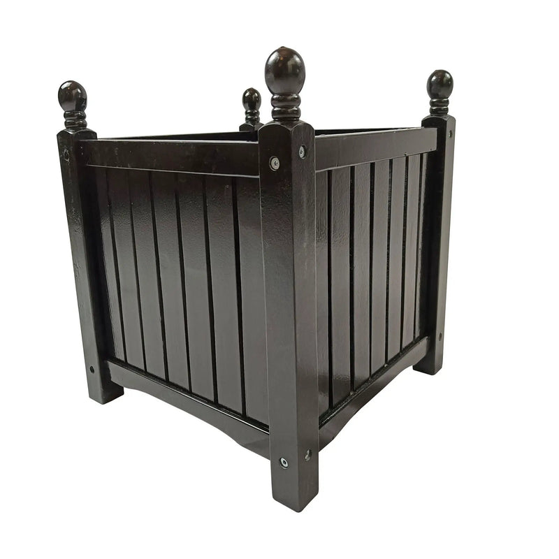 Outdoor Square Flower And Herb Pot For Garden, Porch And Patio Outside Plant And Vegetable Container, Planter - Black by Unique Piece Furniture