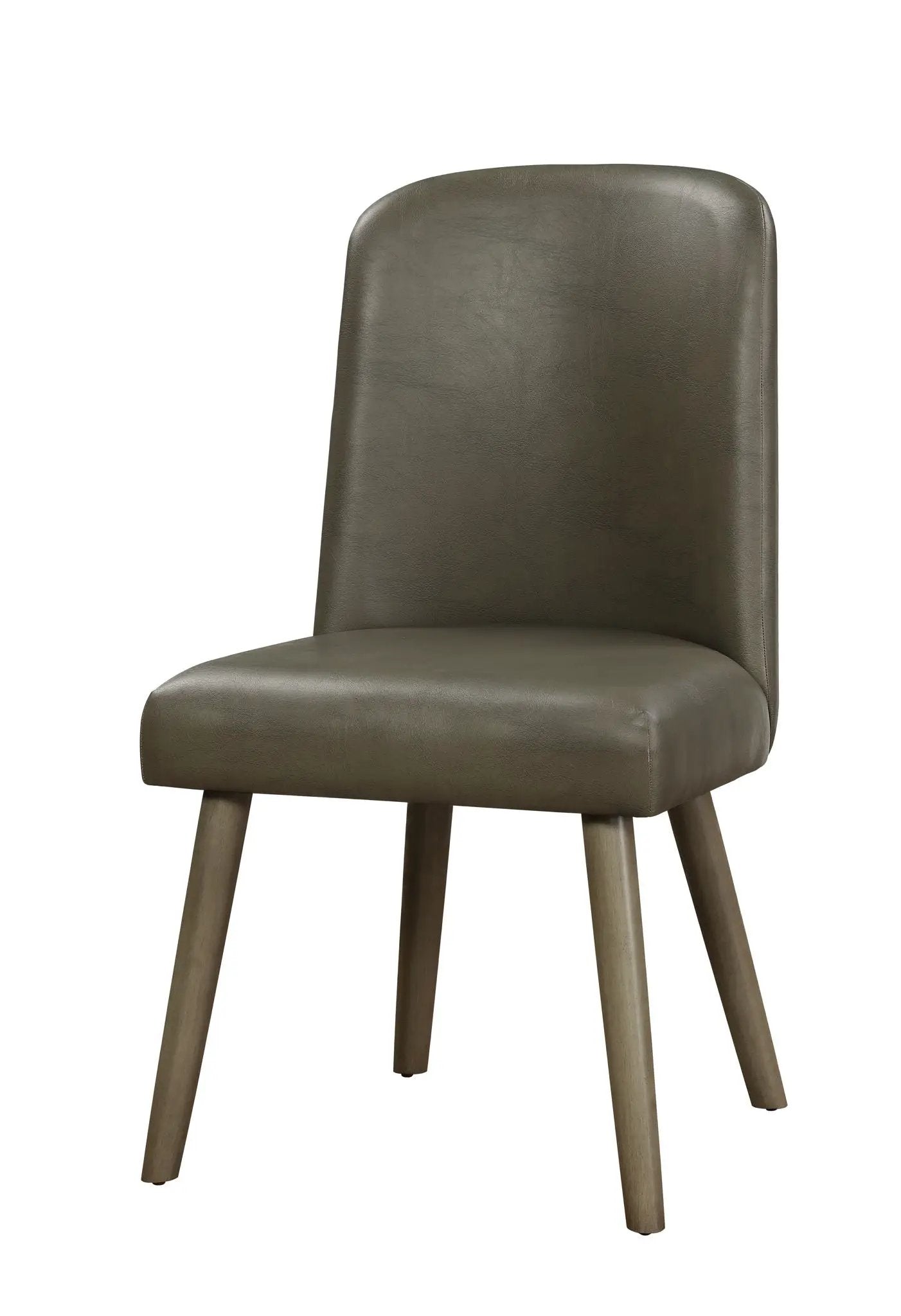 Waylon Synthetic Leather Side Chair (Set of 2) - Gray / Oak by HouseOfZazla