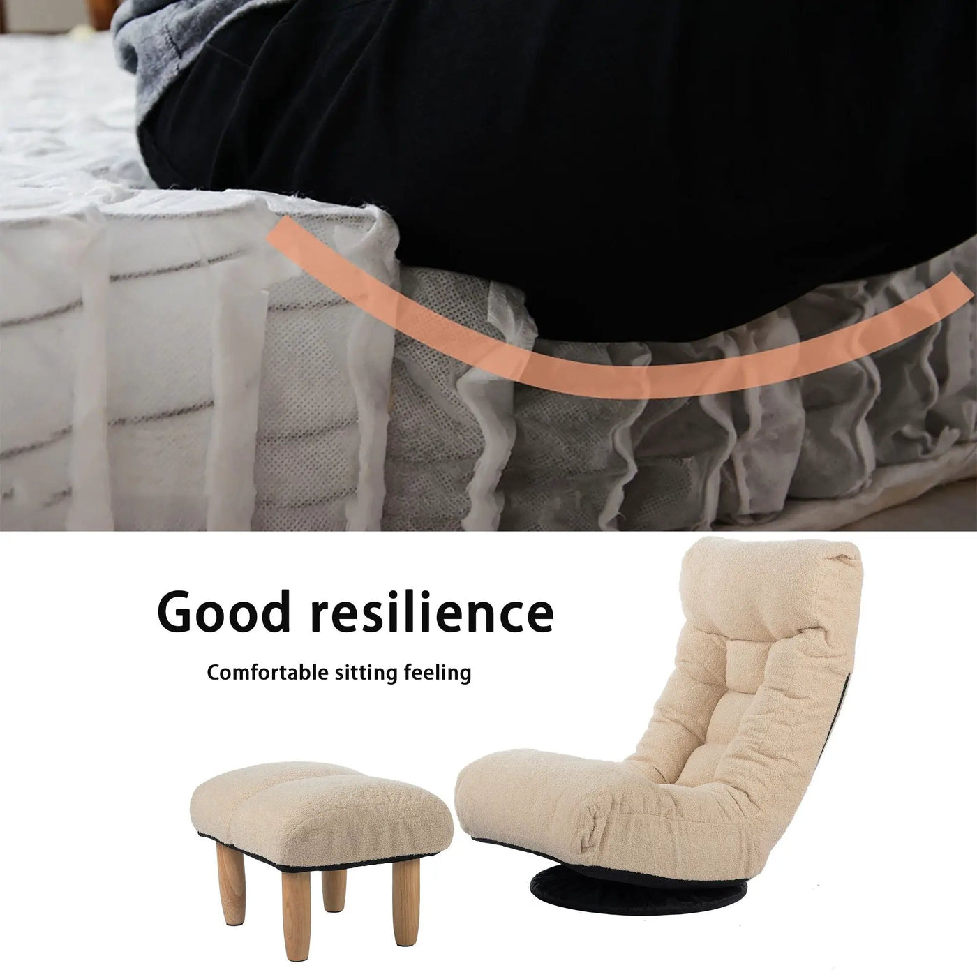 Adjustable Japanese Reclining Floor Chair Sofa With Metal Frame For Living Room by HouseOfZazla