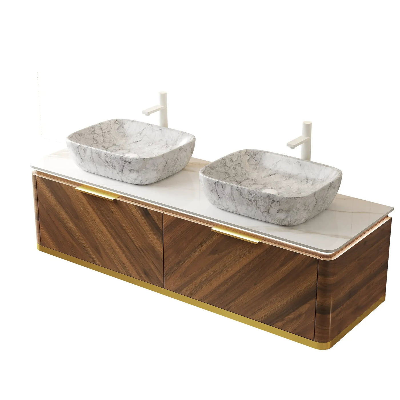 DIPA 60" Wall-Mounted Carrara Bathroom Vanity by HouseOfZazla