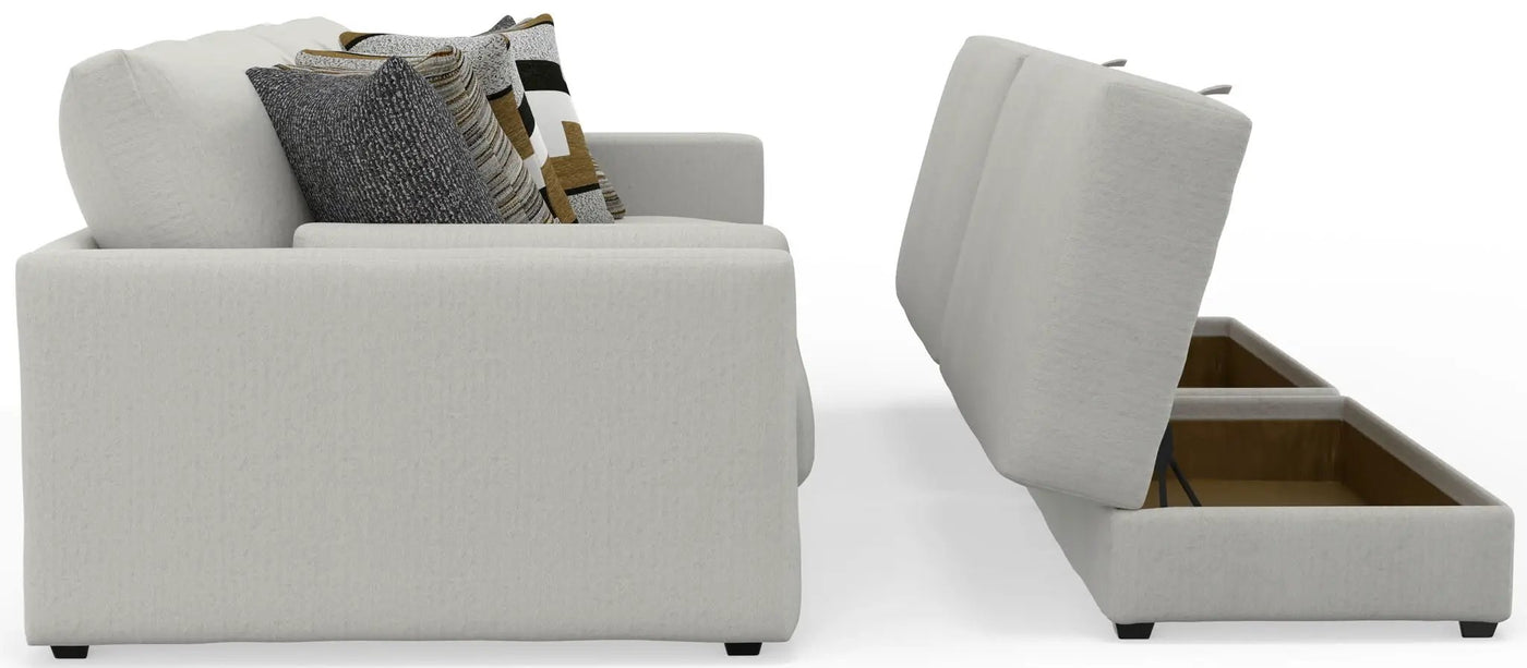 Trevor - Extra Deep Oversized Sofa With Included Storage Cocktail Ottoman by Unique Piece Furniture