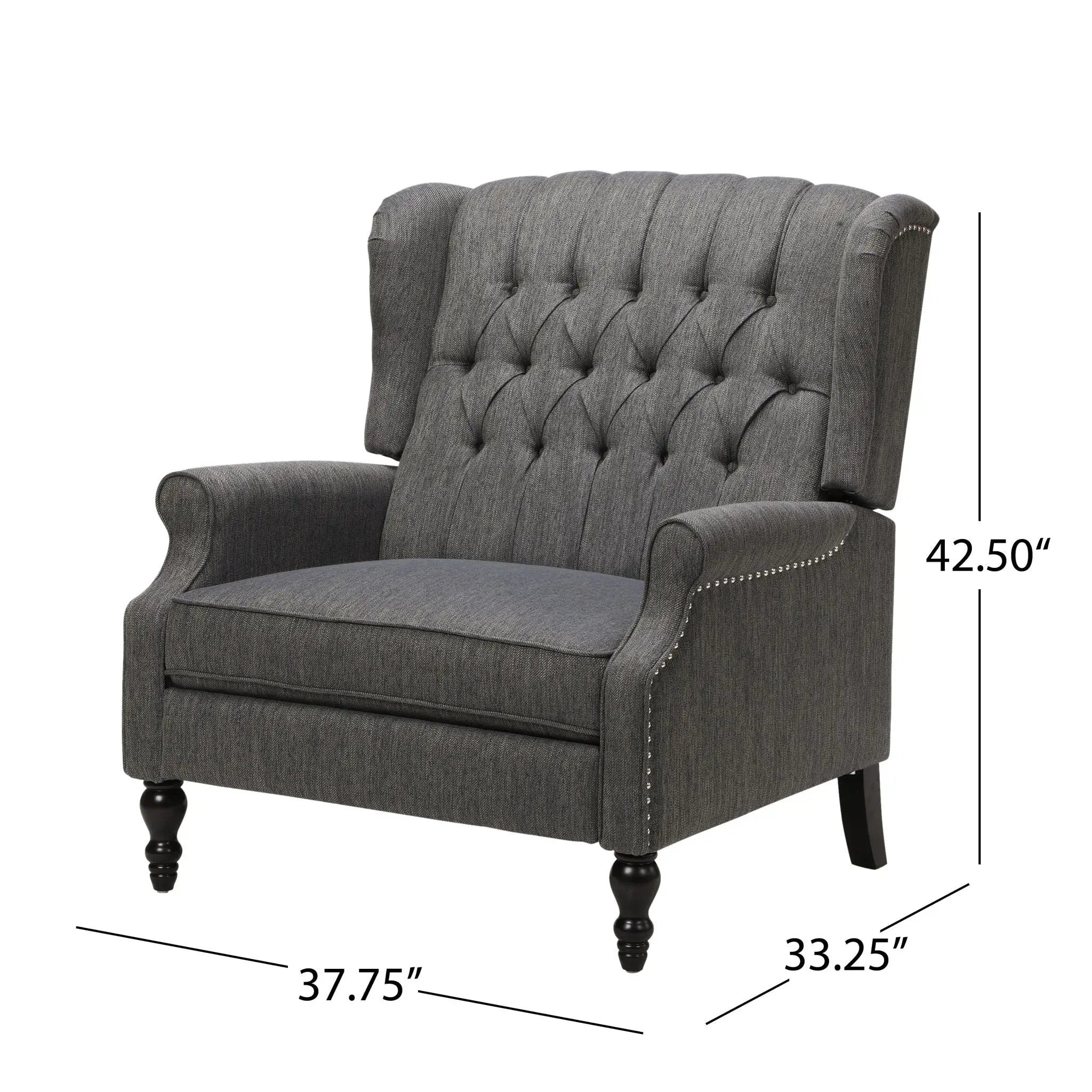 Dunham Contemporary Fabric Tufted Oversized Pushback Recliner by HouseOfZazla