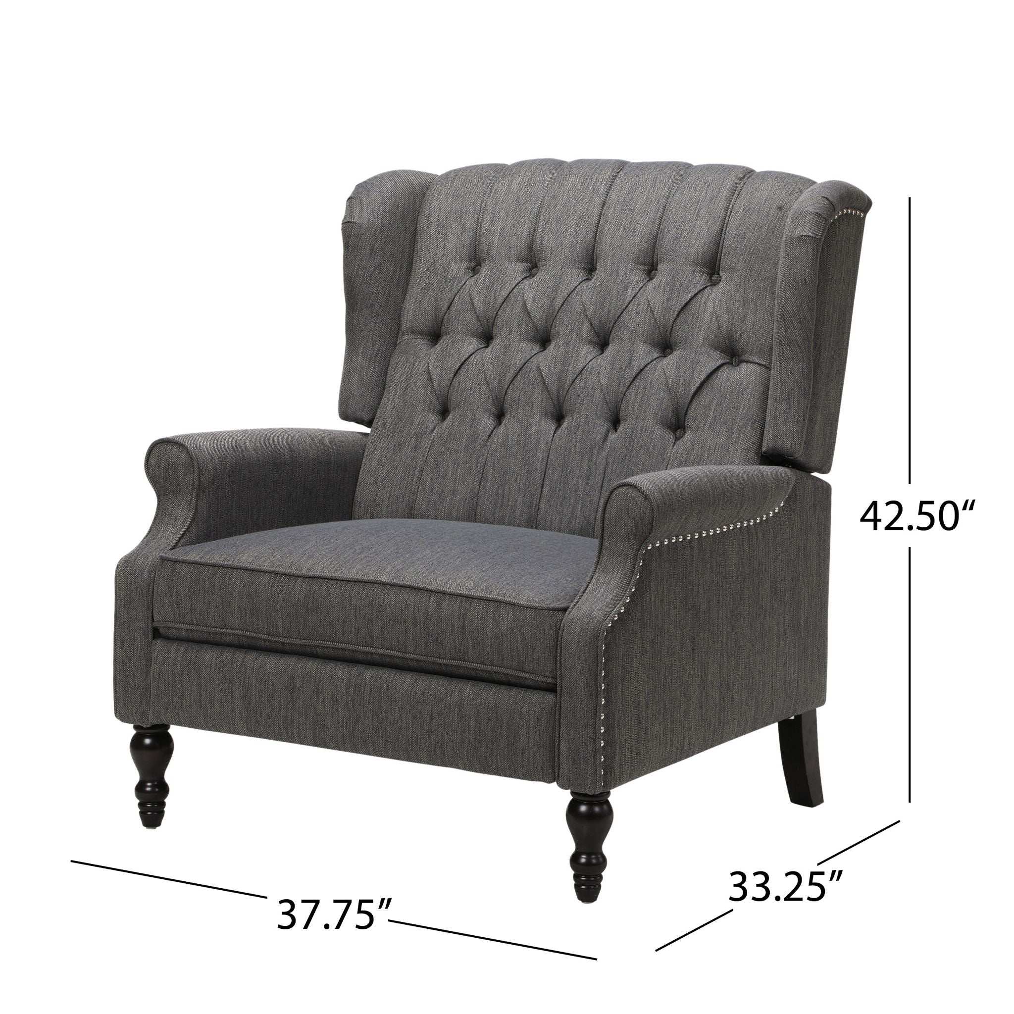 Dunham Contemporary Fabric Tufted Oversized Pushback Recliner by HouseOfZazla