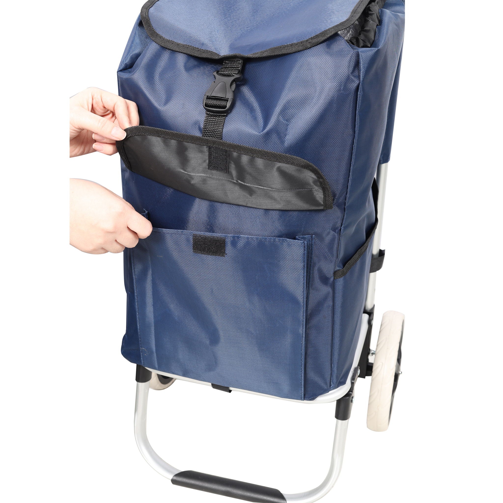 Foldable Shopping Trolley With Wheels And Waterproof Bag - Blue by HouseOfZazla