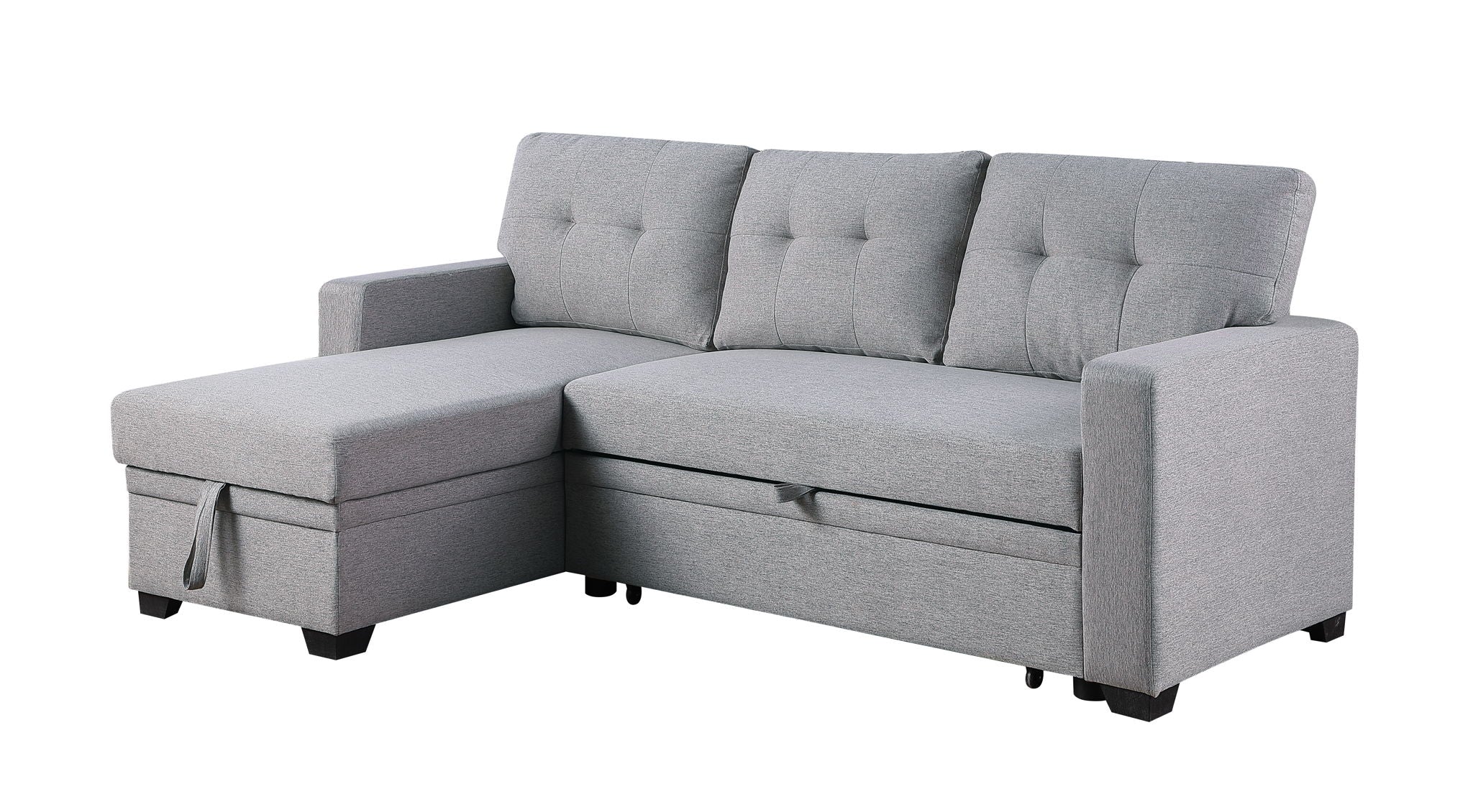 Upholstered Pull Out Sectional Sofa With Chaise by HouseOfZazla