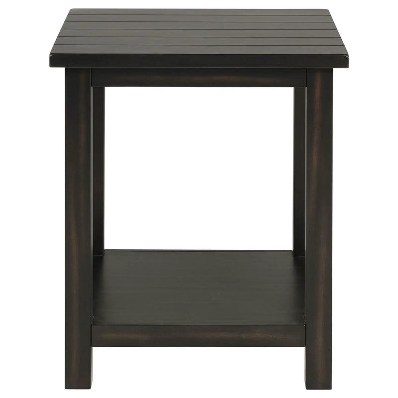 Payne Wood End Table with Shelf Distressed Java by Unique Piece Furniture