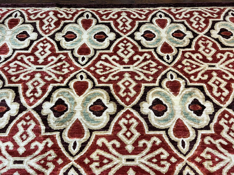Portuguese Rug 9x12, Vintage Carpet, Handmade Wool Rug by Jewel Rugs