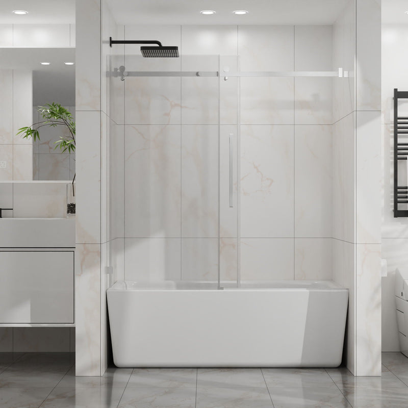 Frameless Tub Sliding Shower Door With Easy Clean Coating by HouseOfZazla