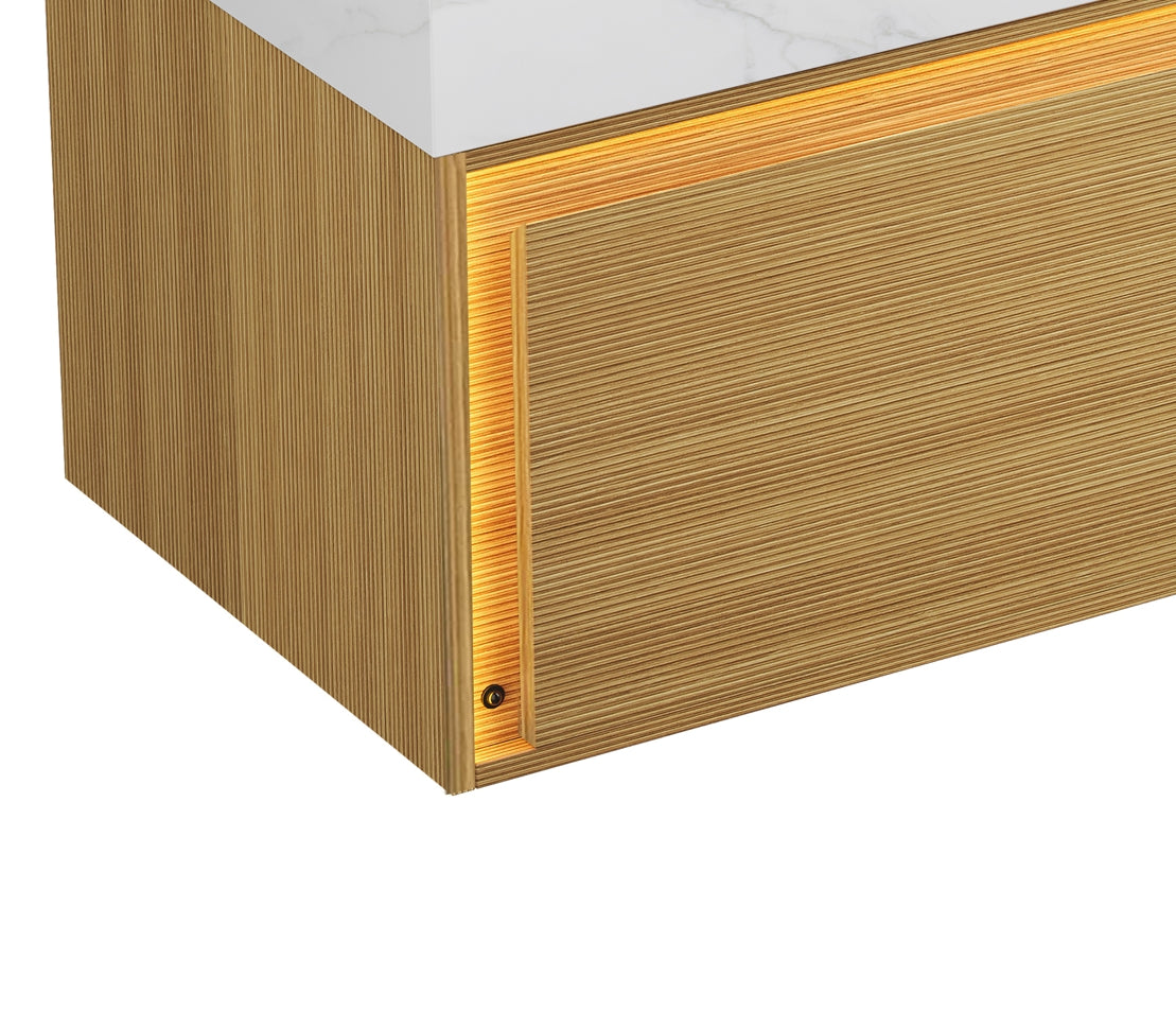 Nyah 36'' Wall-Mounted Cabinet with Drawer, Light Woodgrain Color by HouseOfZazla